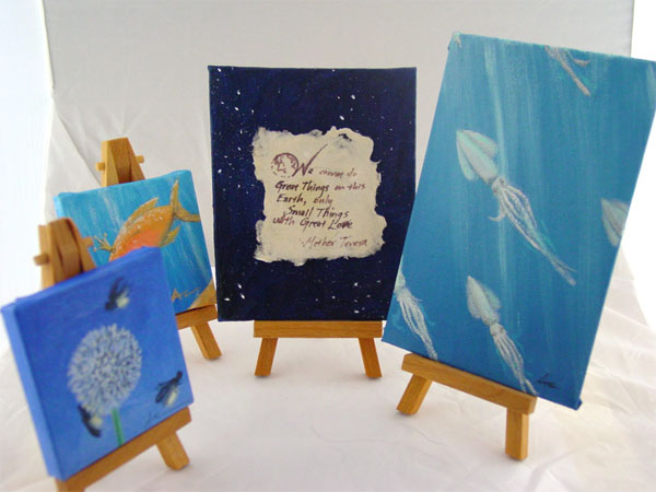 4 tiny paintings by Amy Crook 4 tiny paintings by Amy Crook