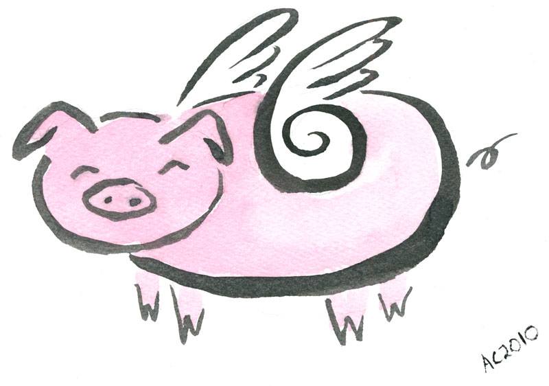 flying pig clipart - photo #37