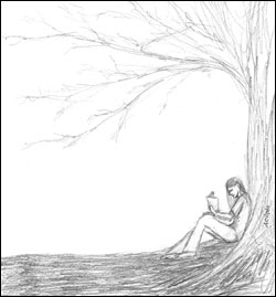 Reading Under a Tree by Amy Crook