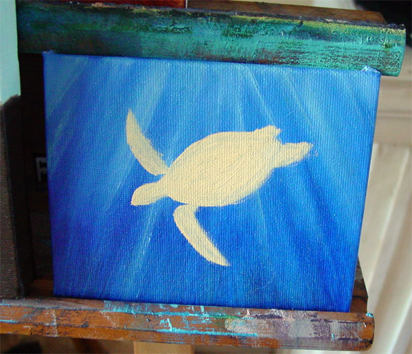 Green Sea Turtle, step 2, by Amy Crook