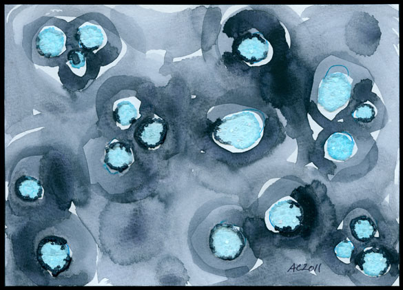 Blue Salt Pools watercolor by Amy Crook