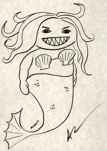 Evil Mermaid sketch by Amy Crook