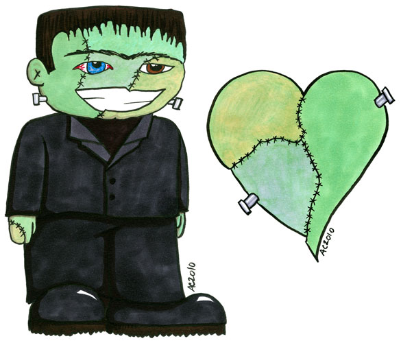 Frankenstein's Monster + Heart by Amy Crook