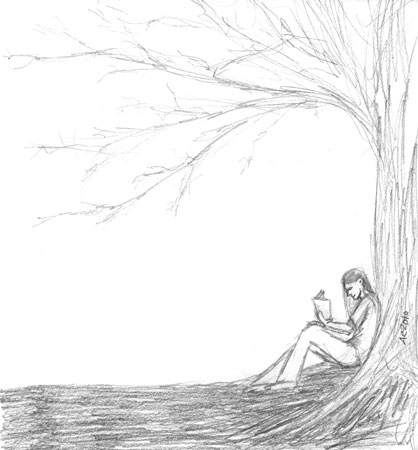 Reading Under a Tree by Amy Crook