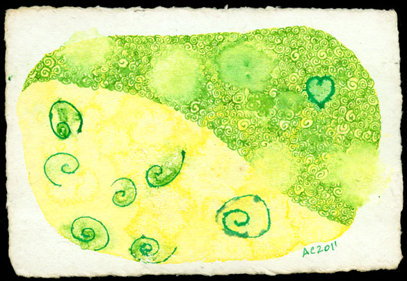 Lemon Heart watercolor by Amy Crook