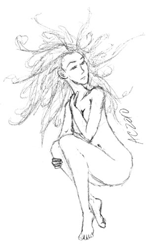 Naked Girl doodle by Amy Crook