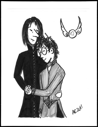 Snape and Harry sketch by Amy Crook