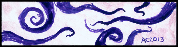 Tentacle Bookmark 5 by Amy Crook