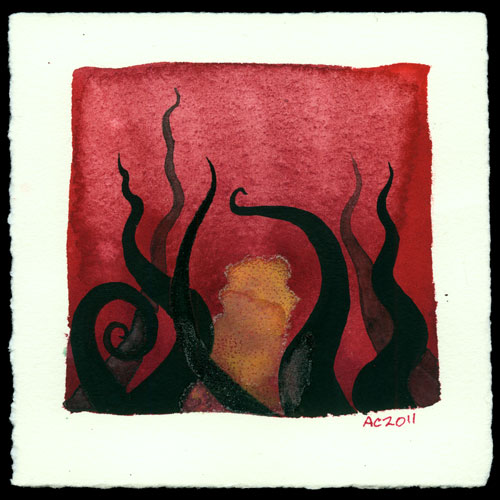 Tentacle Deeps 10 watercolor by Amy Crook