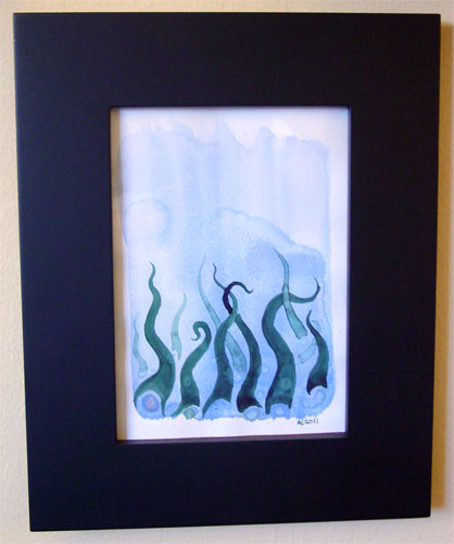 Tentacle Deeps 11, framed art by Amy Crook
