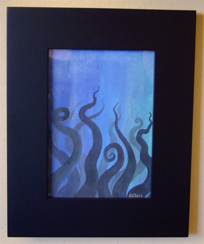 Tentacle Deeps 3, framed art by Amy Crook