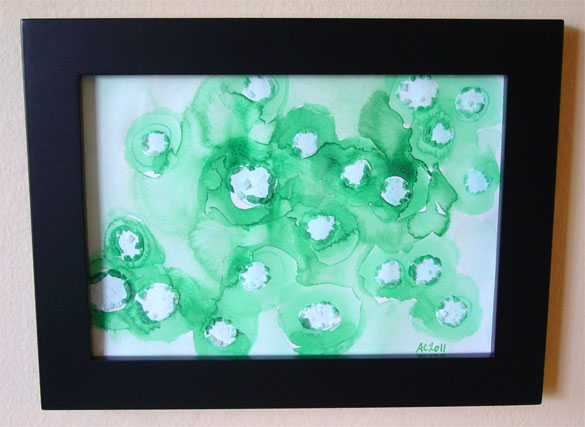 Water Lilies 1, framed watercolor by Amy Crook