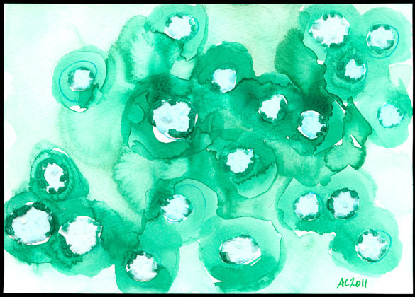 Water Lilies 1 watercolor by Amy Crook