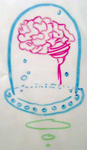 Whiteboard Brain in a Jar by Amy Crook