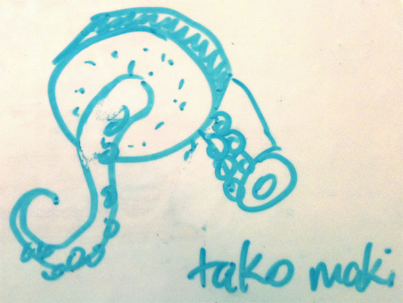 Whiteboard Tako Maki by Amy Crook