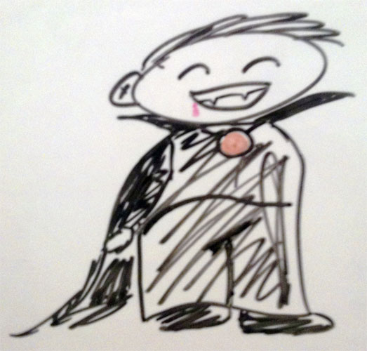Whiteboard Weeble Vampire by Amy Crook