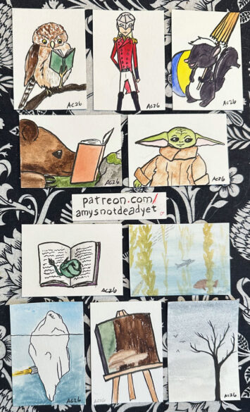 10 sketch cards by Amy Crook